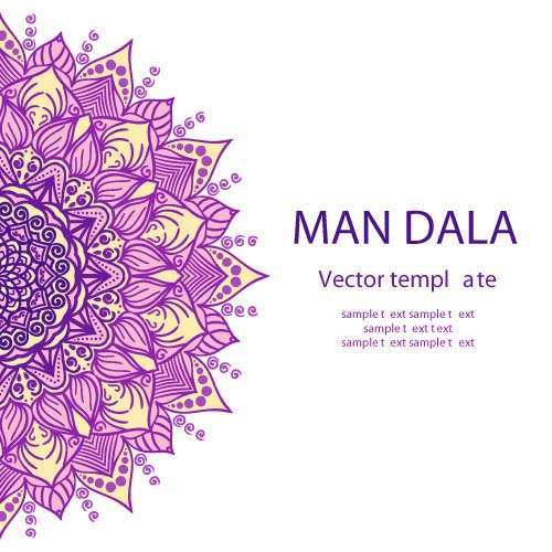 マンダラ花飾りテンプレートベクター02 装飾品 マンダラ フローラル   