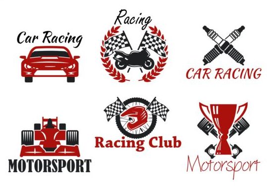 Motorsport avec le vecteur d’étiquettes de club de course racing Motorsport labels club   