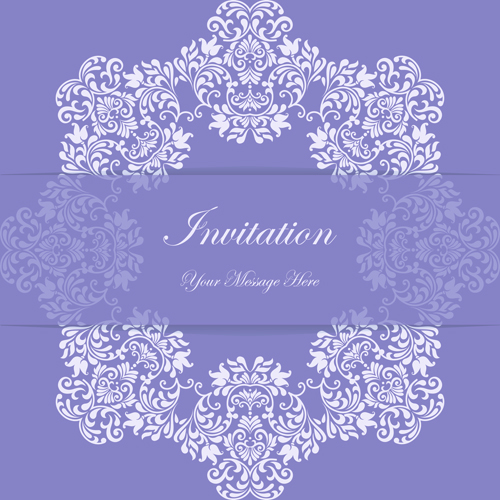 Violet Floral ornements cartes vecteur 03 violet ornements ornement cartes   