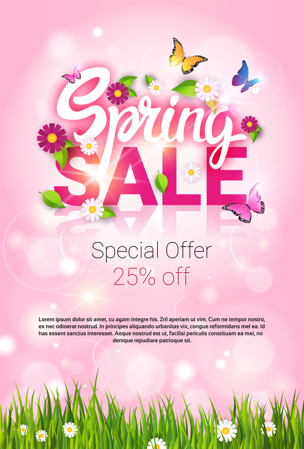 Frühjahrs-Sonderangebot Verkaufsvorlage Vektor 03 Verkauf special Frühling Angebot   