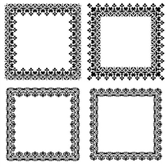 正方形の黒いフレームのベクトルセット04 黒 正方形 フレーム   