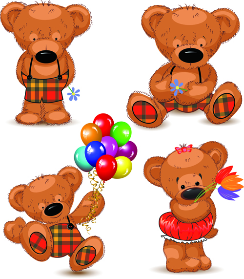 Super niedliche Teddybären-Design Vektorgrafik 02 Vektorgrafik Teddybär super cute   