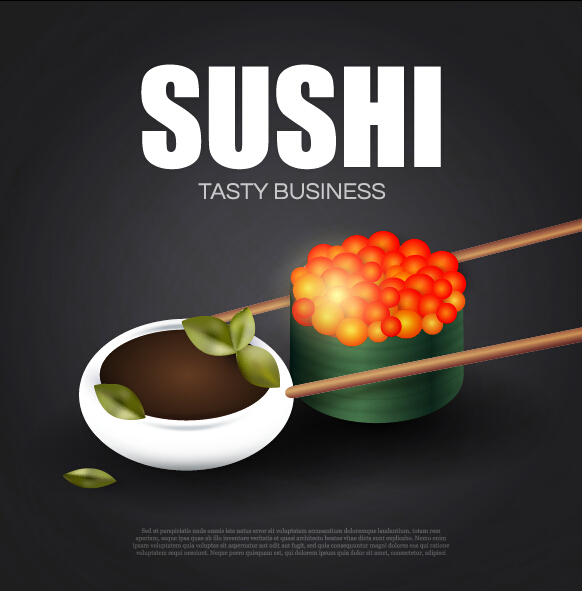 Rouleau de sushi affiche Vintage vecteur 01 vintage Sushi roll poster   