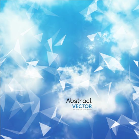 Dreiecke Tech-Hintergrund und Cloud-Vektor 04 tech Hintergrund Dreiecke cloud   