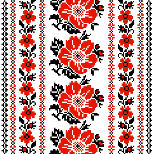 Modèles de broderie ukrainienne styles vector set 03 ukrainien patterns broderie   