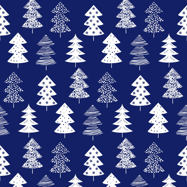 Arbre d’hiver seamless pattern Vector 02 sans soudure modèle hiver arbre   