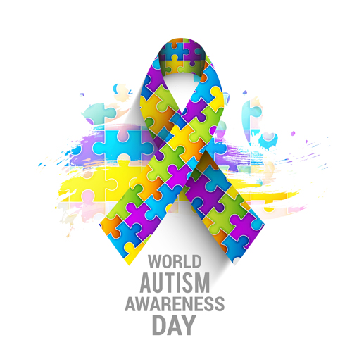 Monde autisme sensibilisation jour affiche vecteur 05 monde la sensibilisation l’autisme affiche   