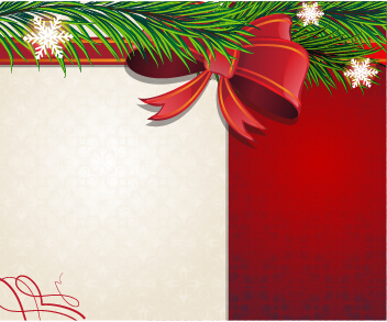2015 cartes de Noël rouge arc vecteur ensemble 04 Noël cartes bow 2015   