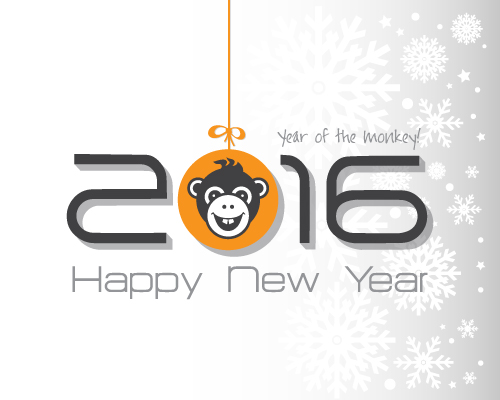 2016 Jahr des Affen-Vektormaterials 03 Jahr Affe 2016   