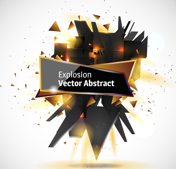 抽象的な爆発効果ゴールデン黒の背景ベクトル03 黒 黄金 爆発 抽象的 効果   