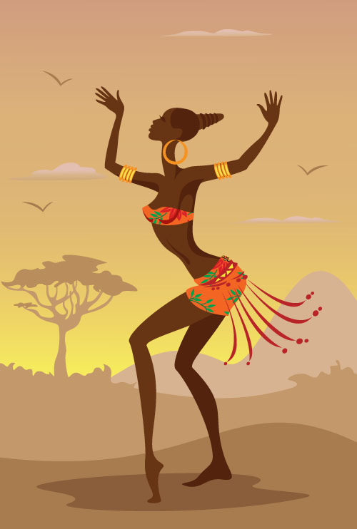 アフリカ女性 illustrtion ベクトル材料09 材料 女性 アフリカ illustrtion   