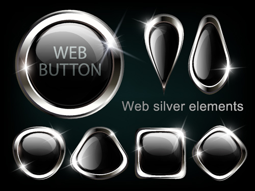 Vecteur de bouton Web texturé en verre noir texture de verre texture bouton Web bouton   