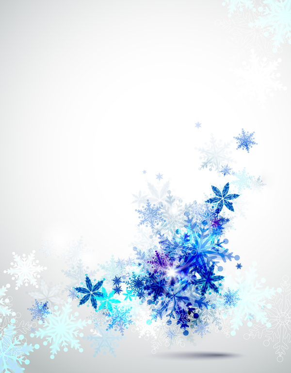 Blaue Schneeflocke Weihnachts-Hintergrund-Vektormaterial 02 Weihnachten Schneeflocke Blau   