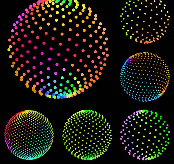 Vecteur coloré de fond de boule d’espace espace coloré Boule   