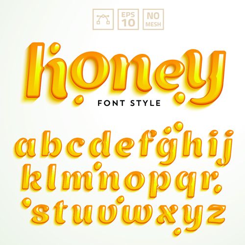 創造的な蜂蜜のアルファベットベクトル 蜂蜜 クリエイティブ アルファベット   