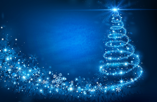 青いクリスマスの背景ベクトルを持つ夢のクリスマスツリー17 青 木 夢 クリスマス   