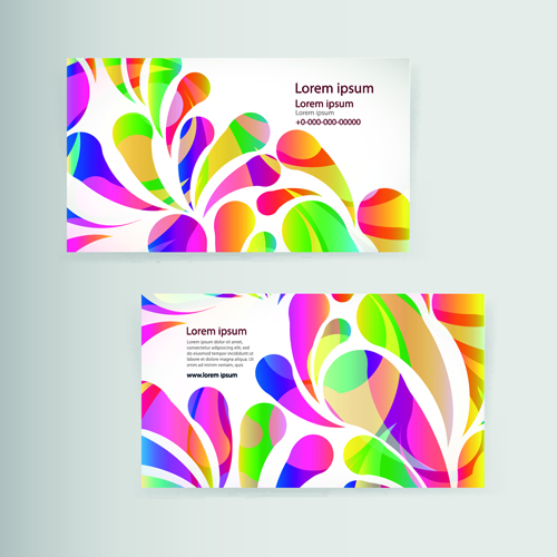 Dynamisch gefärbte Elemente Visitenkarten Vektor 03 Visitenkarten Visitenkarte farbig Dynamisch business   