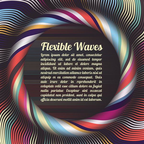 Flexible vagues cricles abstrait fond vecteur 05 vagues flexible cricles Abstrait   