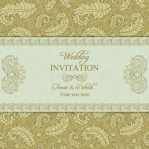 Floral fleuri mariage invitation cartes vecteur ensemble 07 mariage invitation floral fleuri cartes d’invitation cartes   