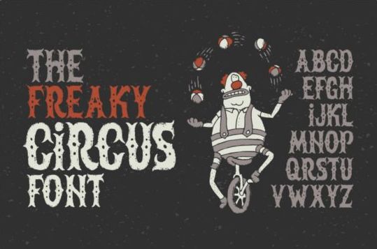 Vecteur de police Freaky Circus police de caractère Freaky cirque   