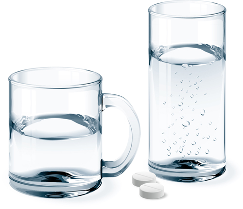 Glasbecher mit Wasservektoren Set 02 water glass cup   