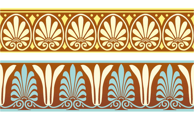 Motif d’ornement grec frontières vecteur 01 ornement motif grec bordures bordure de modèle   