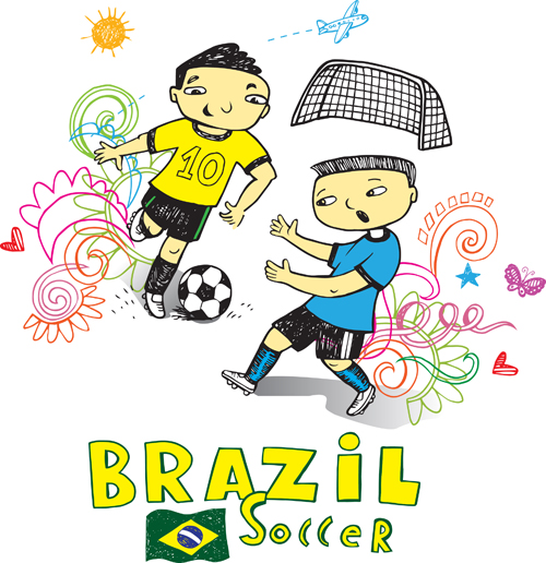 Éléments vectoriels du Brésil dessinés à la main 01 tirage à la main matériel elements element dessiné à la main Brésil   