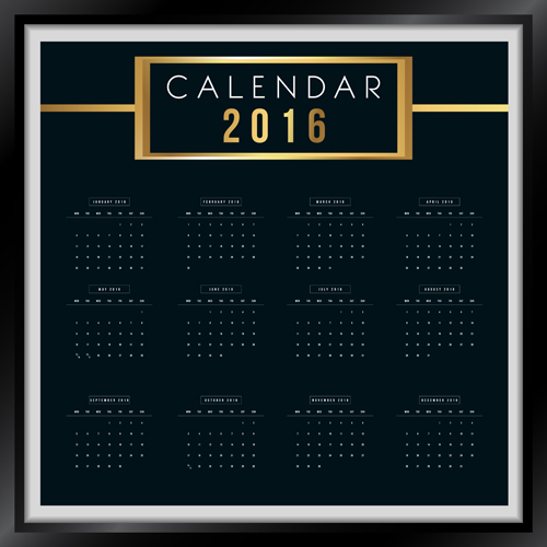 Cadre photo calendrier 2016 vecteur matériel 01 calendrier cadre photo 2016   
