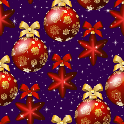 Glänzende Weihnachtsbälle Ornament nahtlos Muster Vektor 03 Weihnachtskugel Weihnachts- shiny ornament nahtlos Mustervektor Muster   