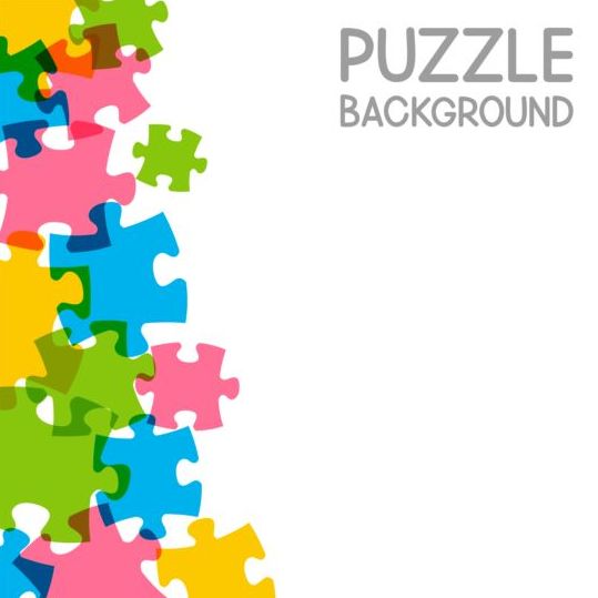 Vector Hintergrund mit farbigem Rätsel 04 puzzle farbig   