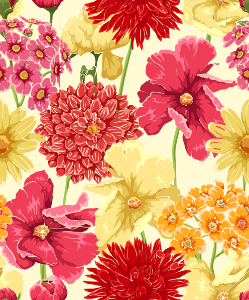 ヴィンテージ花のパターンベクトルグラフィックス04 花 ビンテージ パターン   