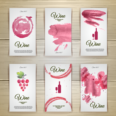 Stickers aquarelle vin créatif vecteur 03 vin Créatif autocollants aquarelle   