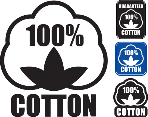 100% コットンプレミアム品質ラベルベクトル01 綿 品質 ラベル プレミアム   