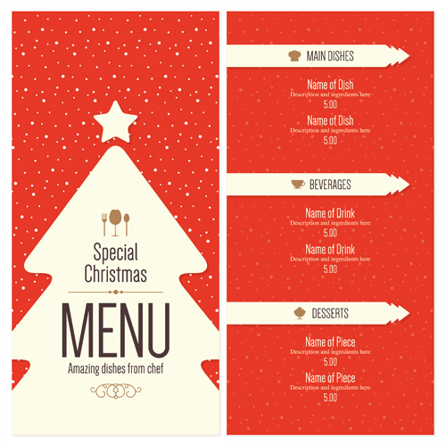 2016 Noël restaurant menu vecteur matériel 04 restaurant Noël menu matériel 2016   