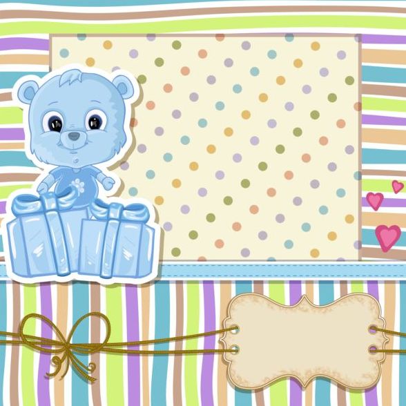 かわいい動物とベビーシャワーのカードベクトル16 赤ちゃん 動物 シャワー かわいい カード   