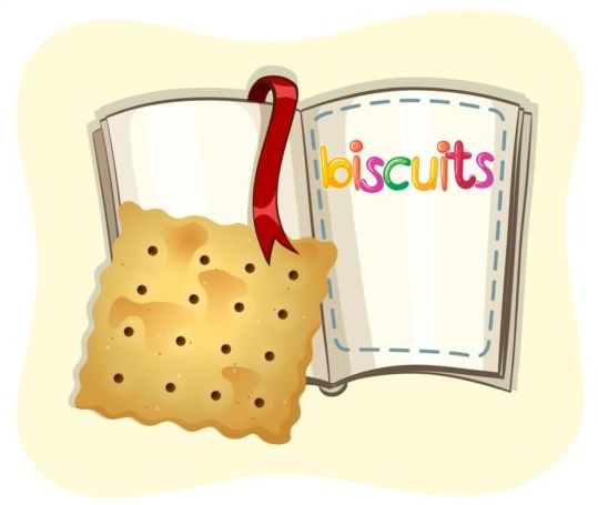 Biscuite avec le matériel de vecteur de livre livre Biscuite   
