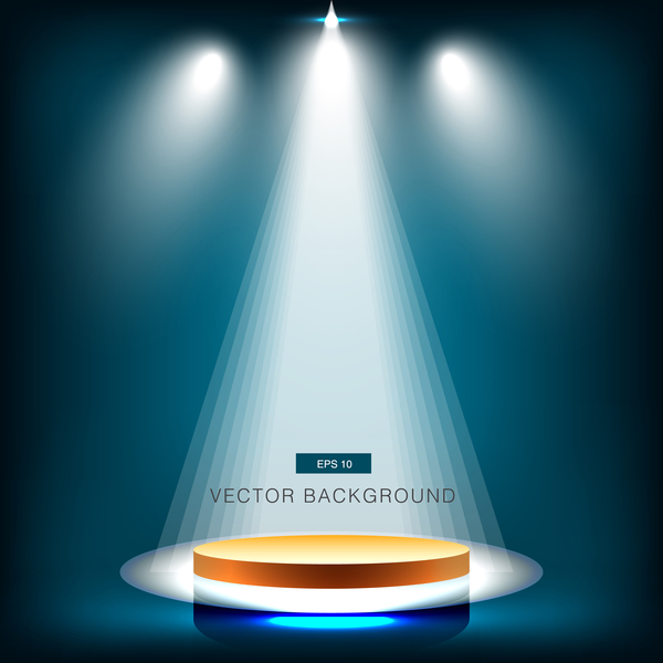 Blauer Scheinwerfer mit Bühnenhintergrund-Vektor 02 spotlight Bühne Blau   