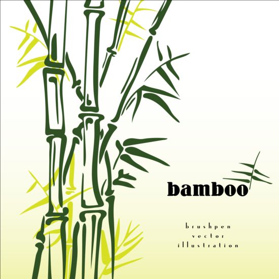 Pinsel Stift Bambus-Hintergrund Vektorabbildung 03 Pinsel pen illustration Hintergrund Bambus   