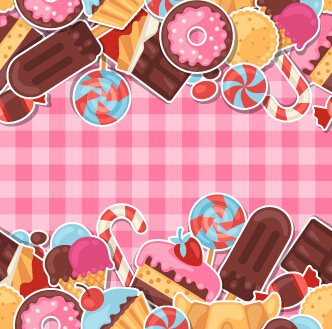 キャンディとお菓子ベクトル背景セット02 背景 キャンディー お菓子   
