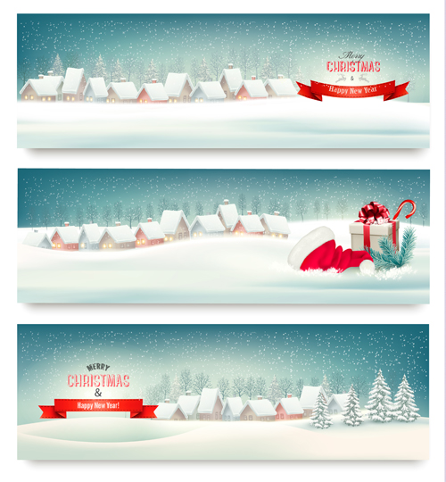 Weihnachtsbanner mit Winterschneefahrer-Set 09 winter Weihnachten Schnee banner   