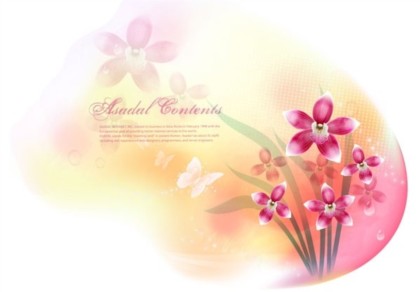 Traum-Orchideenhintergrund mit Blumenvektor Traum orchidée Hintergrund   