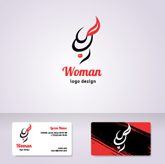 Logo élégant de femme avec des cartes graphiques vectorielles 03 modèle logo femme elegant business bannières   