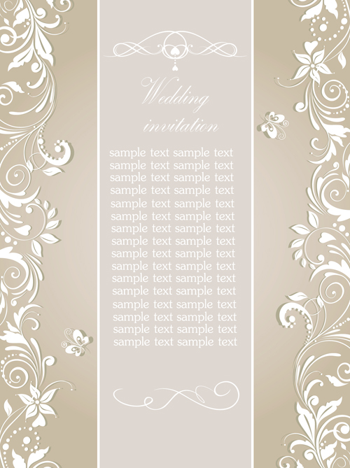 Florale Hochzeits-Einladungskarte elegantes Design Karte Hochzeit elegant Einladung   