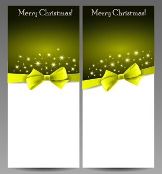 Magnifique 2015 cartes de Noël avec noeud vecteur ensemble 01 Noël magnifique cartes bow 2015   