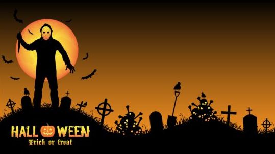 Fond de nuit d’Halloween avec le vecteur de zombies 10 Zombies nuit halloween   