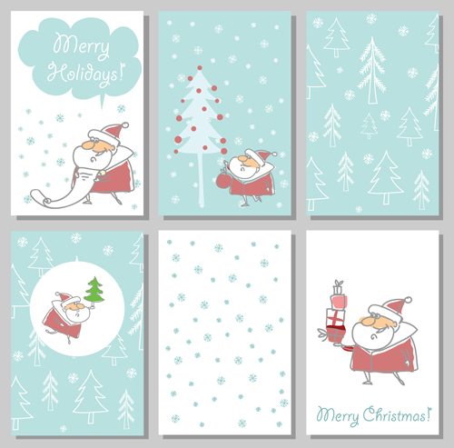 Von Hand gezogene Weihnachtskarten 2016 Vektoren 02 Weihnachten Karten hand gezeichnet 2016   