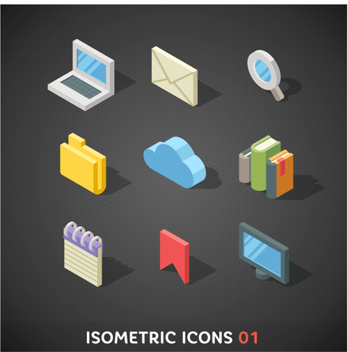 Isometrische Ikonen flaches Vektordesign 06 isometrisch icons   