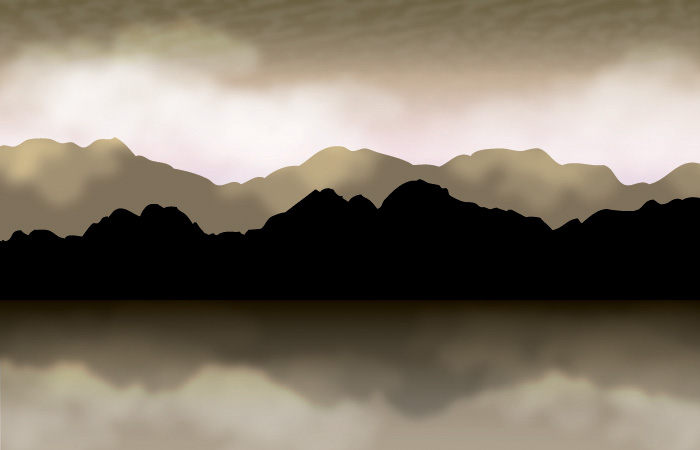 Montagnes avec le fond de vecteur de brouillard de nuages Nuages montagnes montagne fond vectoriel brouillard   