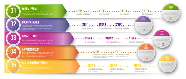 Bandes de papier option infographie Template Vector 09 papier Option infographie bandes   