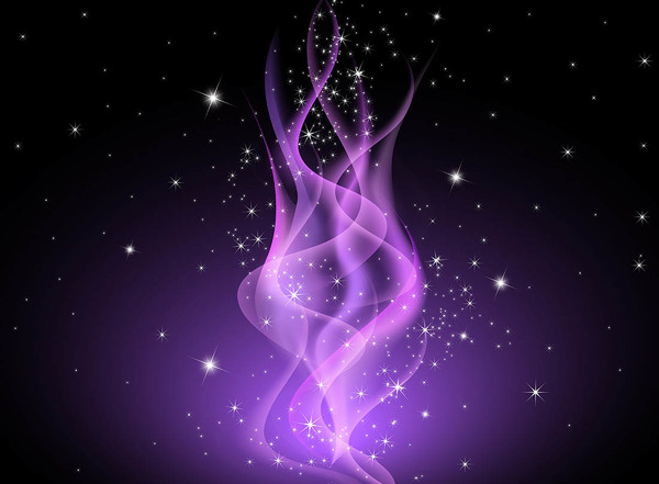 星の光ベクトルの背景を持つ紫色の波状 紫 波状 星 光   